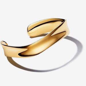PANDORA Organically Shaped Broad Open Bangle 14k Gold